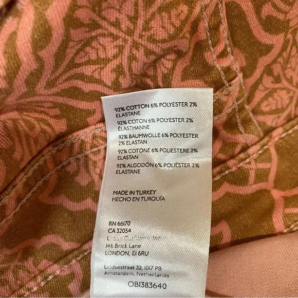 NWT Free People Throw It Back Reversible Flare Jeans in Pink Brown Printed 26 - Picture 12 of 15